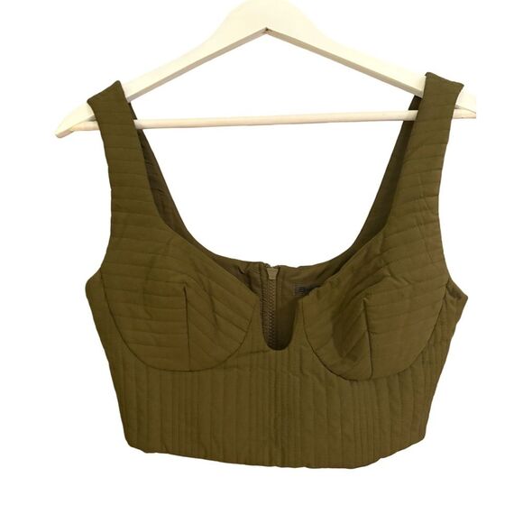 Italian Designer Scuba Olive Bustier - Picture 2 of 10